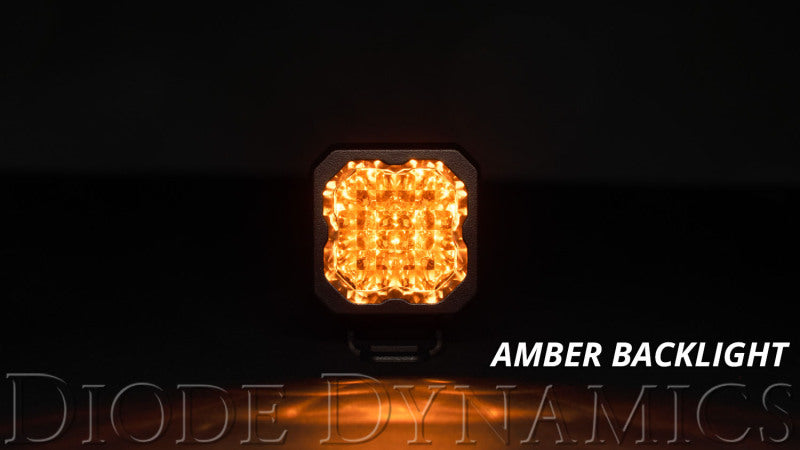 Diode Dynamics Stage Series C1 LED Pod Sport - Yellow Flood Flush ABL Each Light Accessories and Wiring Diode Dynamics