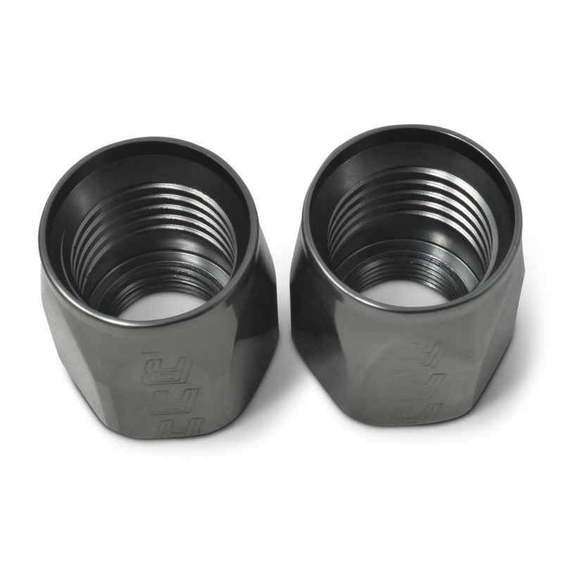 Russell Hose End Socket -8 AN Polished & Gray Anodized (2 Pack) Fittings Russell