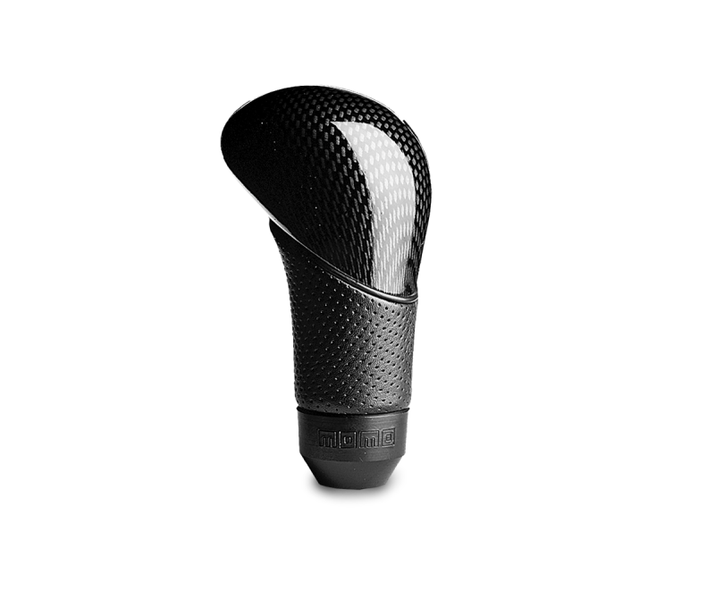 Momo Shadow Shift Knob - Black Airleather, Carbon Effect Insert Shift Knobs MOMO