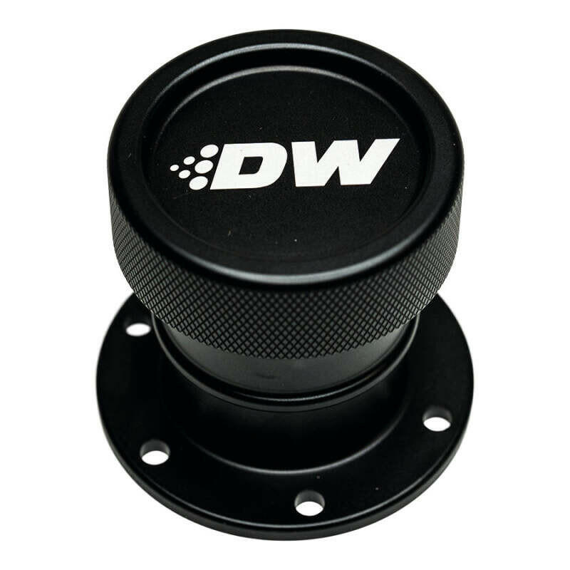 DeatschWerks Straight Filler Neck w/Cap - Matte Black Surge Tanks DeatschWerks