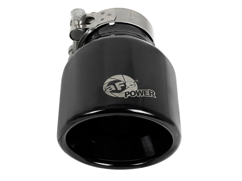 aFe MACH Force-Xp 409 SS Clamp-On Exhaust Tip 2.5in. Inlet / 4in. Outlet / 6in. L - Black Tips aFe