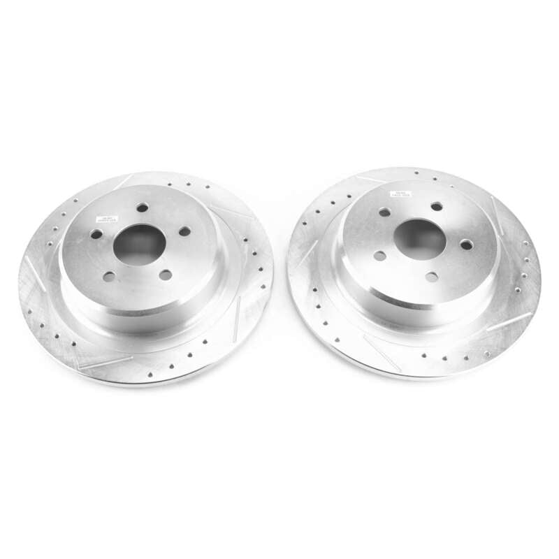 Power Stop Jeep Wrangler BBK Rear Drilled & Slotted Rotor - Pair Big Brake Kits PowerStop
