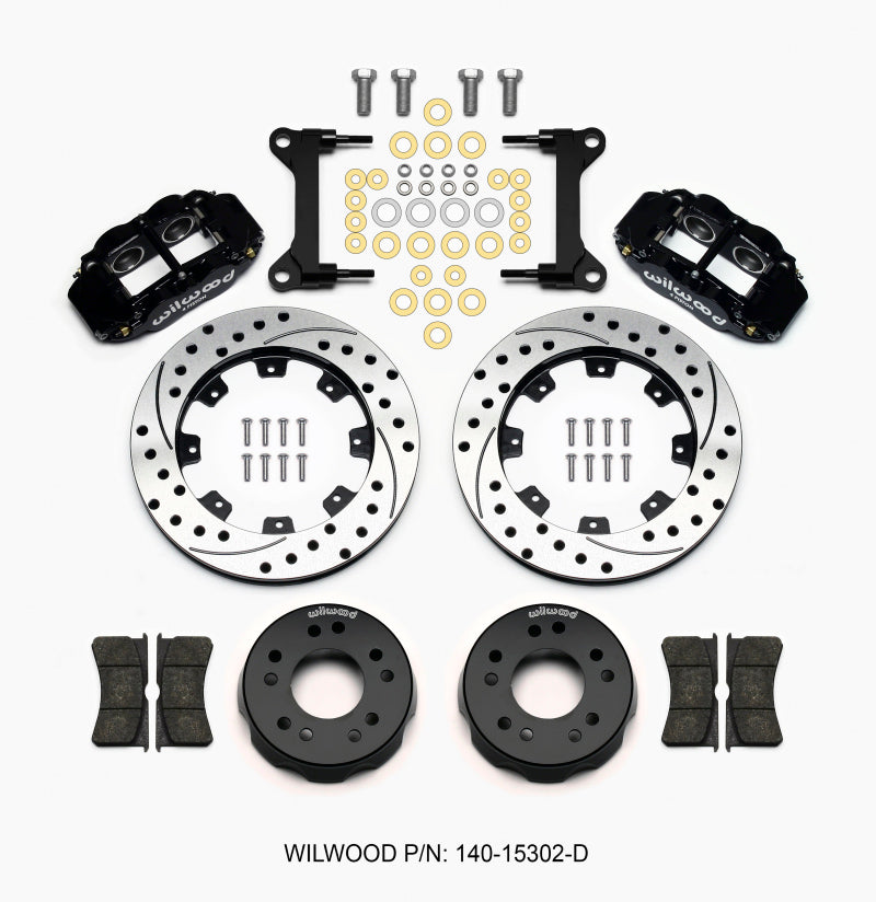Wilwood Narrow Superlite 6R Front Kit 12.19in Drilled 63-87 C10 w/ Wilwood Pro Spindles Big Brake Kits Wilwood