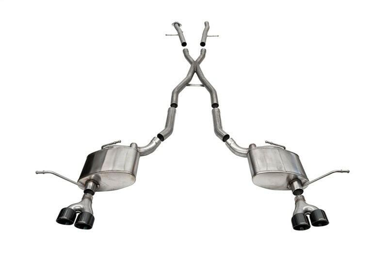 Corsa 2014-2021 Jeep Grand Cherokee Xtreme 2.5in Cat-Back Dual Rear Exit w/Twin 4in Black PVD Tips Catback CORSA Performance