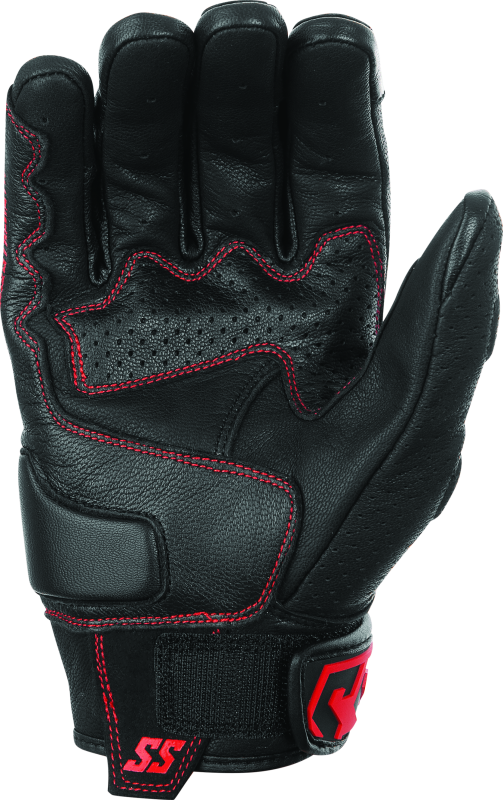 Speed and Strength Twist of Fate Leather Gloves Black/Red - Small Gloves Speed and Strength