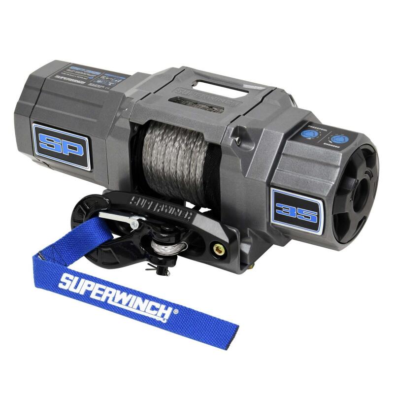 Superwinch 3500 LBS 12V DC 7/32in x 40ft Synthetic Rope Hawse Fairlead SP 35SR Winch Winches Superwinch