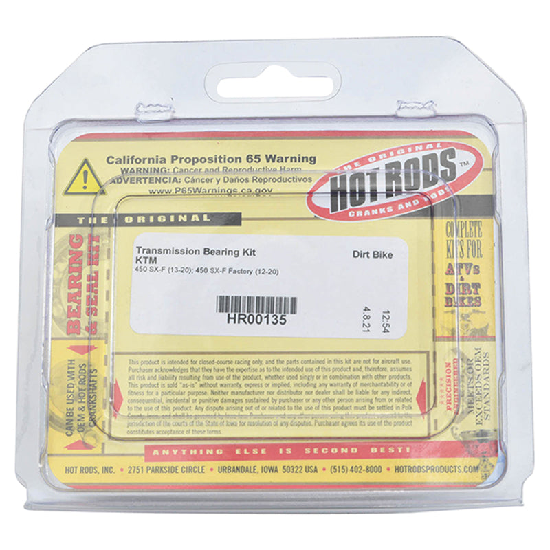 Hot Rods 12-20 KTM 450 SX-F Factory 450cc Transmission Bearing Kit Bearings Hot Rods