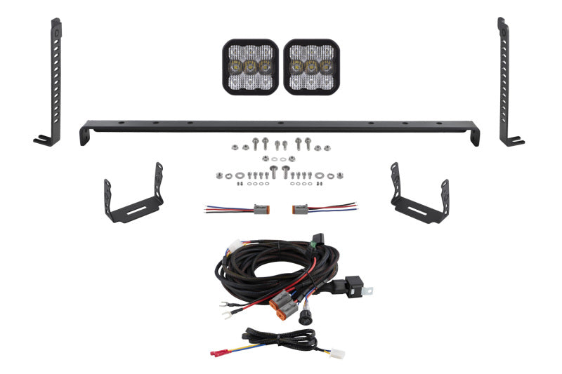 Diode Dynamics 14-23 Toyota 4Runner SS5 Stealth Grille LED 2-Pod Kit Sport - White Combo Light Accessories and Wiring Diode Dynamics
