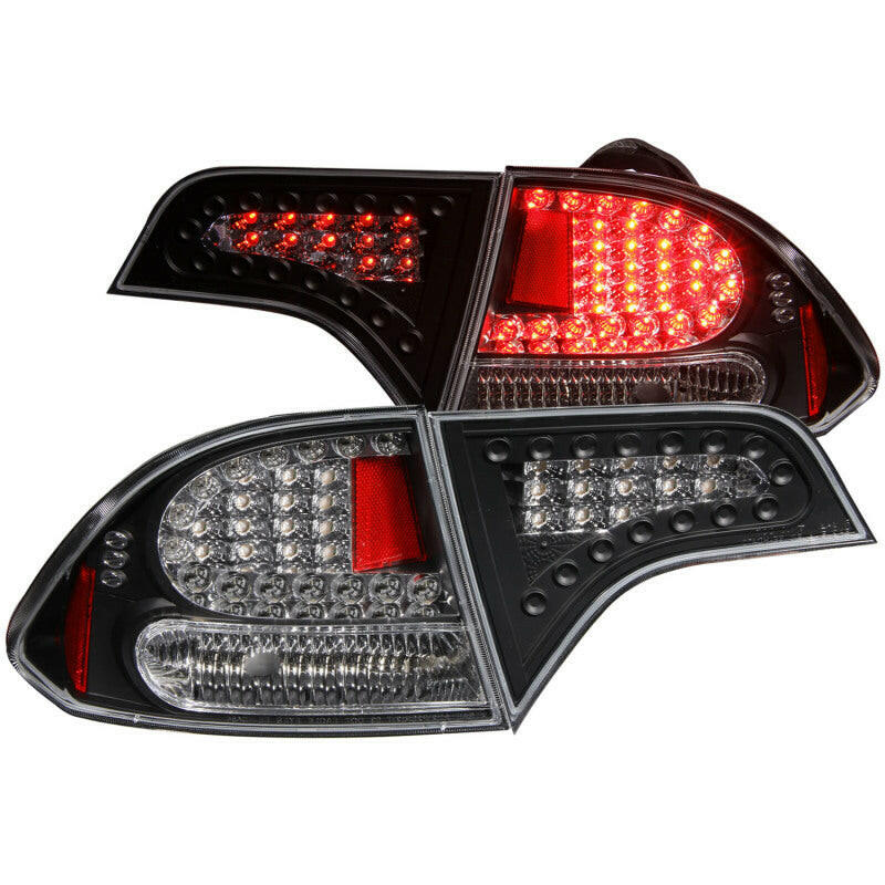 ANZO 2006-2011 Honda Civic LED Taillights Black Tail Lights ANZO
