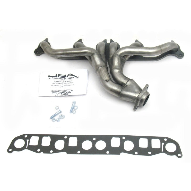 JBA 91-99 Jeep 4.0L 1-1/2in Primary Raw 409SS Cat4Ward Header Headers & Manifolds JBA