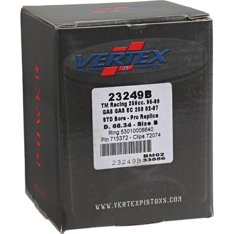 Vertex Piston 02-15 Gas-Gas EC 250 250cc Cast Replica Piston Kit Piston Sets - Powersports Vertex Pistons
