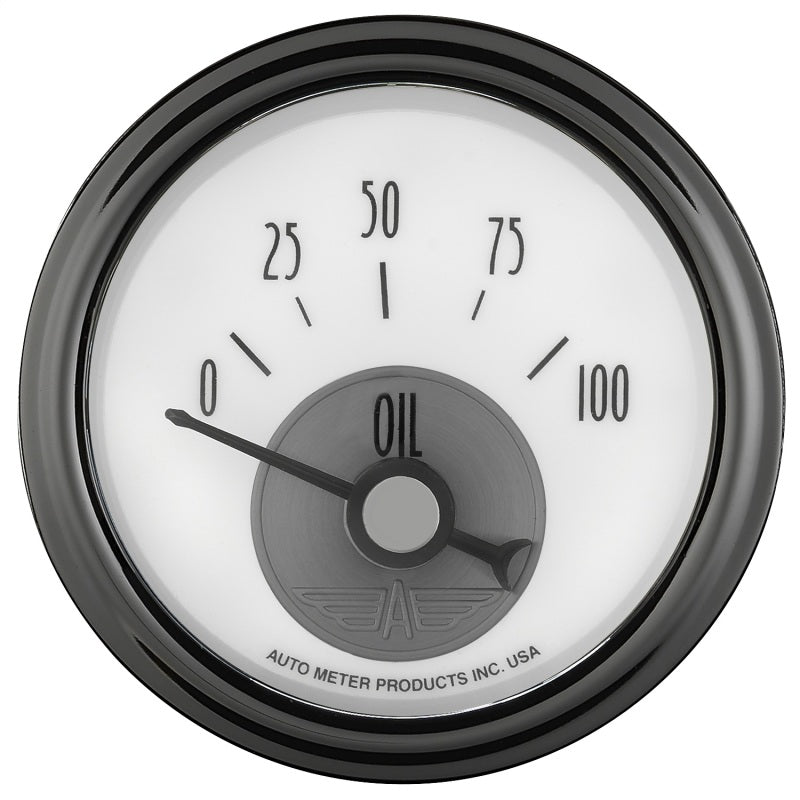 Autometer Prestige Series Pearl 2-1/16in 100PSI Electronic Oil Pressure Gauge Gauges AutoMeter