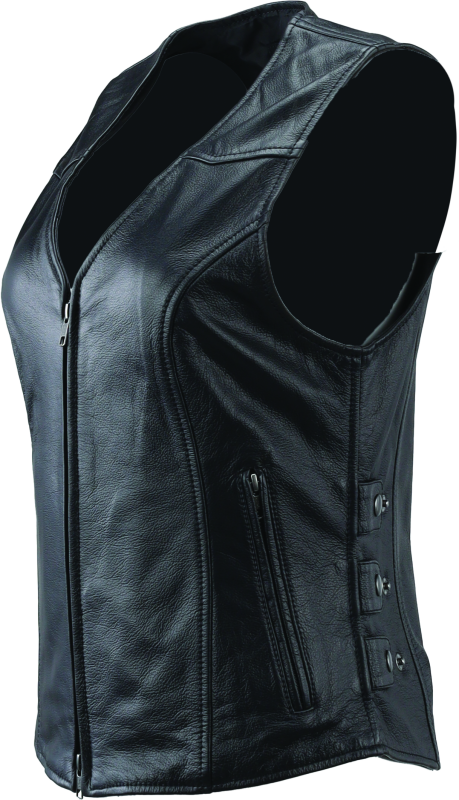 Kuryakyn Leather By River Road Plains Leather Vest Black Womens - Small Vests Kuryakyn