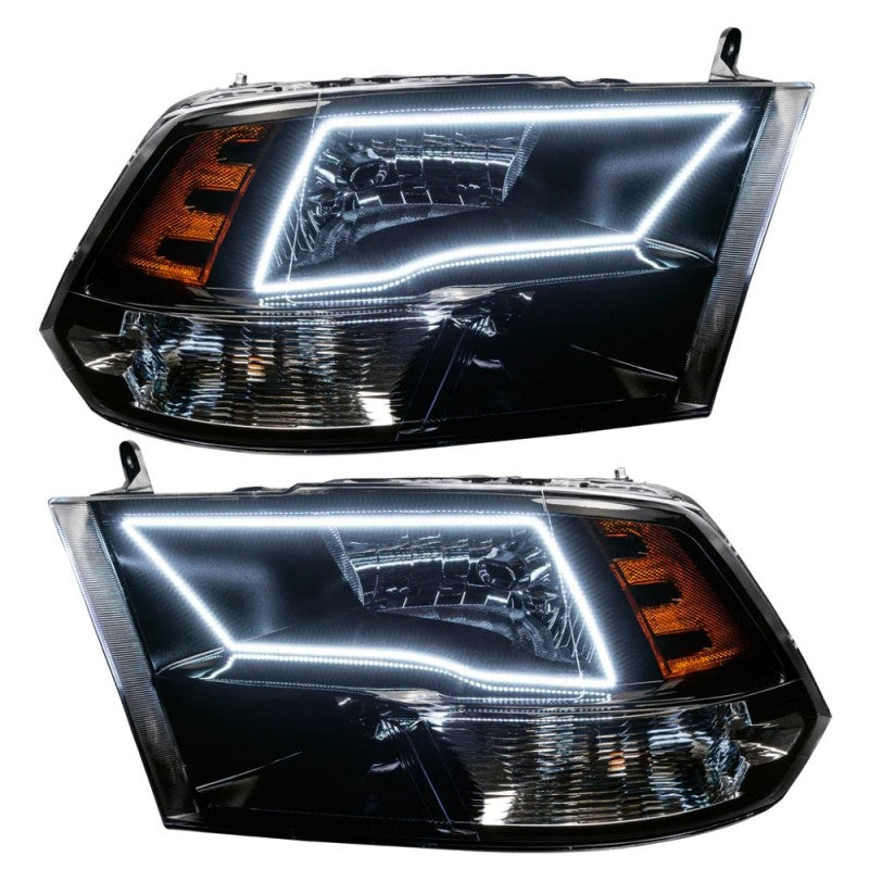 Oracle 09-17 RAM 1500 TRX Quad Pre-Assembled Headlights Blk Housing - w/ BC1 Controller Headlights ORACLE Lighting