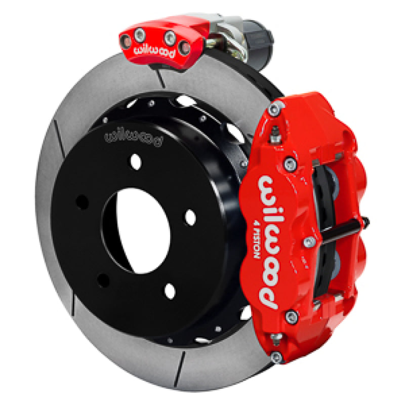 Wilwood 88-98 GM C1500 Superlite Rear Electronic Parking Brake Kit 14in Rotor 3.25in Offset - Red Big Brake Kits Wilwood