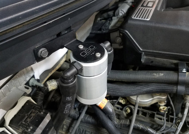 J&L 11-14 Ford F-150/Ford F-150 Raptor 6.2L Passenger Side Oil Separator 3.0 - Clear Anodized Oil Separators J&L
