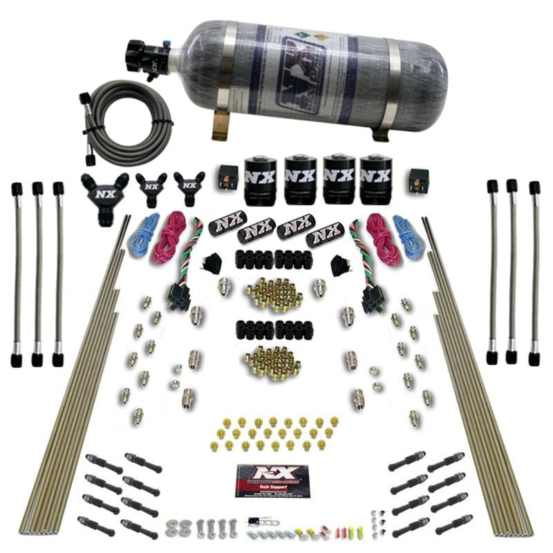 Nitrous Express 8 Cyl Dry Direct Port Dual Stage 4 Solenoids Nitrous Kit (200-600HP) w/Comp Bottle Nitrous Systems Nitrous Express