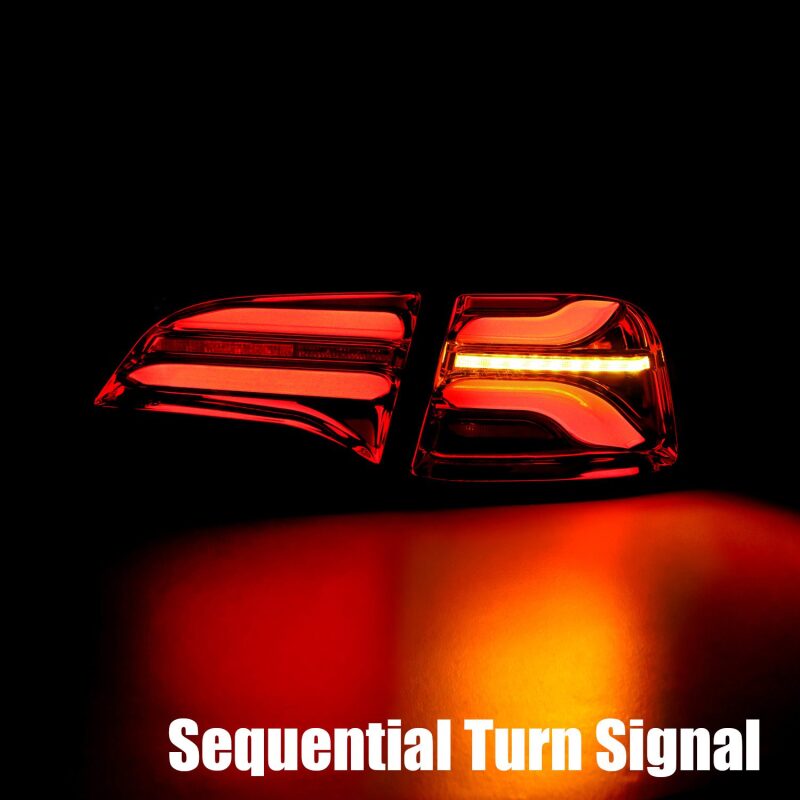 AlphaRex 20-22 Tesla Model Y PRO-Series LED Tail Lights Red Smoke w/Seq Sig Tail Lights AlphaRex