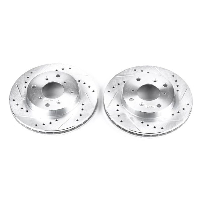 Power Stop 98-99 Acura CL Front Evolution Drilled & Slotted Rotors - Pair Brake Rotors - Slot & Drilled PowerStop