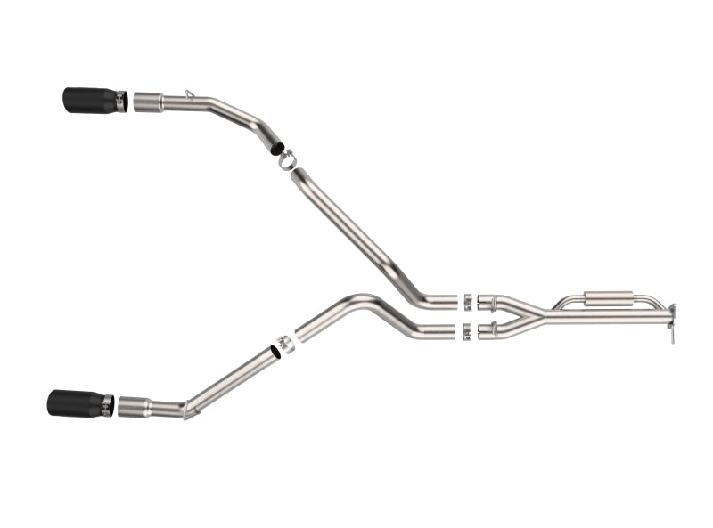 aFe 21-24 Ford F-150 Vulcan Series 3 IN to 3-1/2 IN Stainless Steel Cat-Back Exhaust System - Black Catback aFe