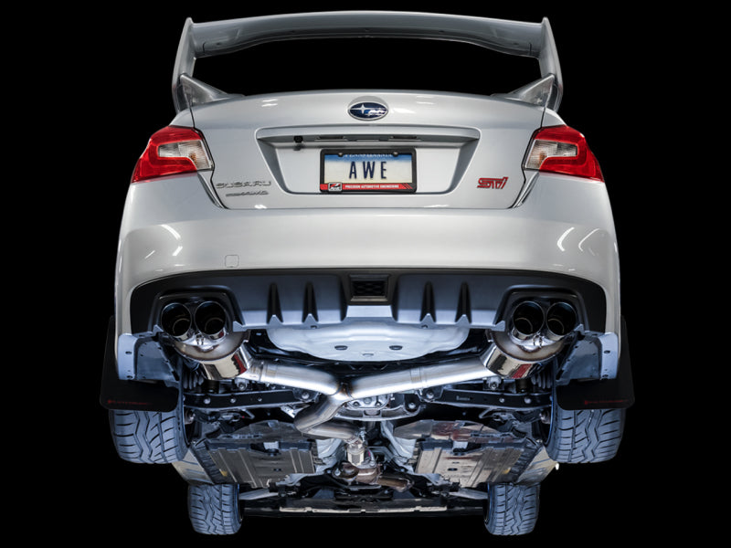 AWE Tuning Subaru STI VA / WRX GV / STI GV Sedan Touring Edition Exhaust - Chrome Silver Tip (102mm) Catback AWE Tuning
