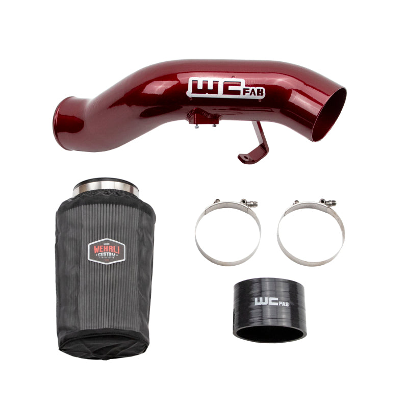 Wehrli 03-07 Ford 6.0L Powerstroke 4in Intake Kit - Bengal Red Cold Air Intakes Wehrli