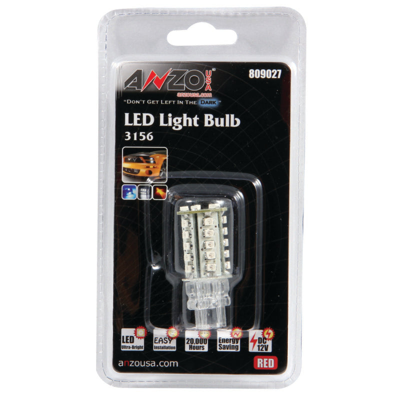 ANZO LED Bulbs Universal 3156/3157 Red Bulbs ANZO