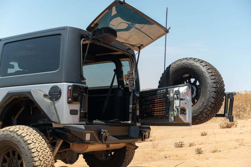 DV8 07-18 Jeep Wrangler JK Body Mounted Tire Carrier Chase Racks DV8 Offroad