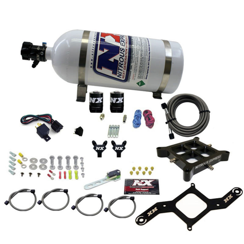 Nitrous Express 4150 Billet Crossbar Pro-Power Nitrous Kit (100-500HP) w/10lb Bottle Nitrous Systems Nitrous Express