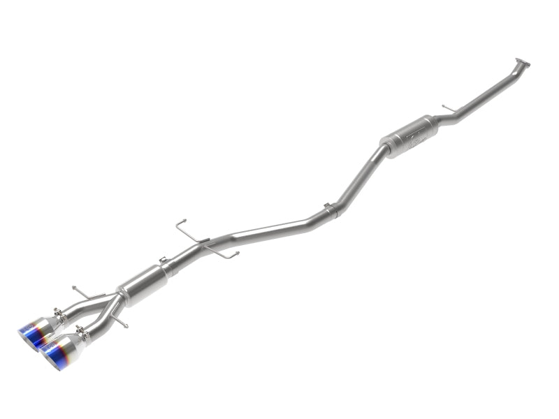 aFe Takeda 2.5in 304 SS Cat-Back Exhaust System w/ Blue Tips 17-20 Honda Civic Si Sedan I4 1.5L Catback aFe