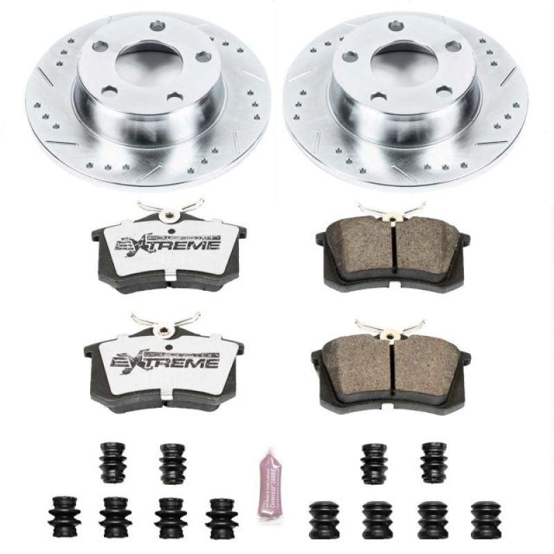Power Stop 99-04 Audi A6 Quattro Rear Z26 Street Warrior Brake Kit Brake Kits - Performance D&S PowerStop