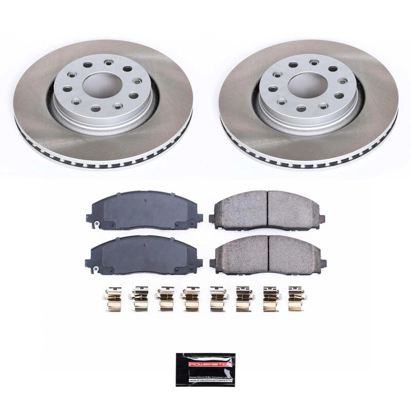 Power Stop 18-22 Jeep Wrangler Front Semi-Coated Rotor Kit Brake Kits - Performance Blank PowerStop