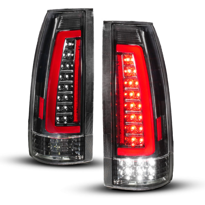 ANZO 88-99 Chevy/GMC C/K1500/2500/3500 Full LED Light Tube Taillights Black Housing Clear Lens Tail Lights ANZO