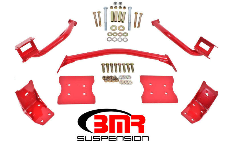 BMR 79-04 Fox Mustang Torque Box Reinforcement Plate Kit(TBR005R And TBR003R) - Red Diff Braces BMR Suspension