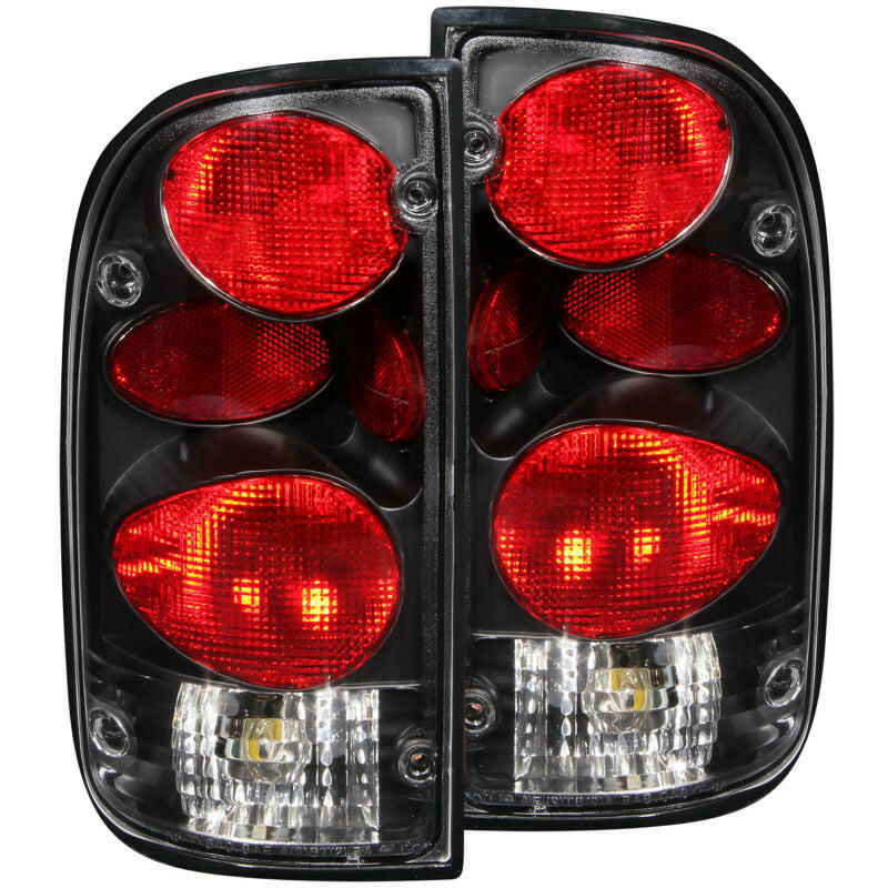 ANZO 1995-2000 Toyota Tacoma Taillights Black Tail Lights ANZO
