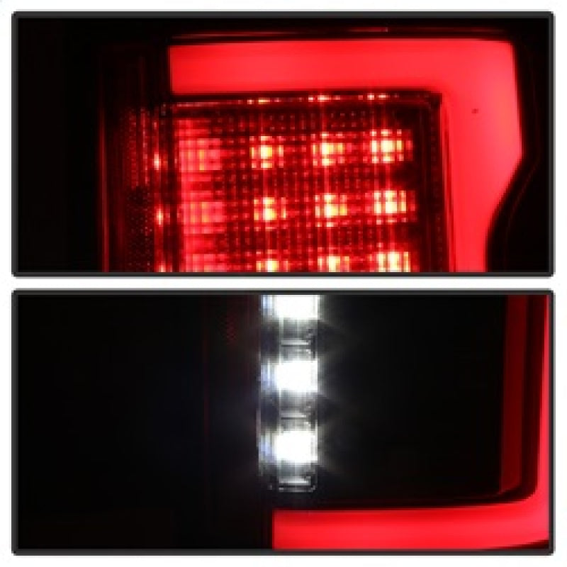 Spyder 15-18 Ford F-150 Light Bar LED Tail Lights (w/Blind Spot) - Black (ALT-YD-FF15015BS-LBLED-BK) Tail Lights SPYDER
