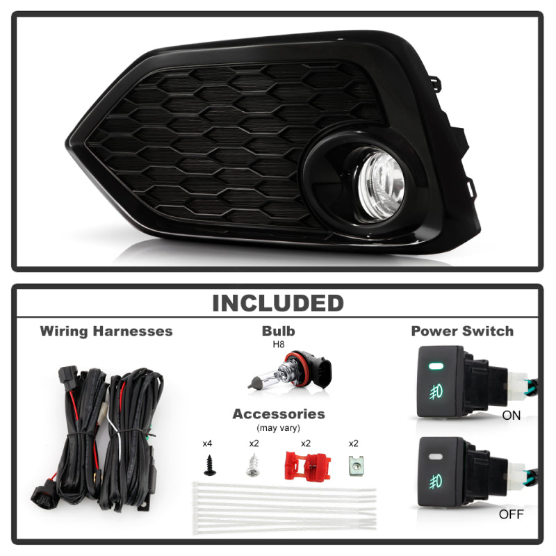 Spyder 16-17 Honda Civic 3DR Hatchback Only OEM Fog Light w/Switch - Clear (FL-HC2017-H-C) Fog Lights SPYDER