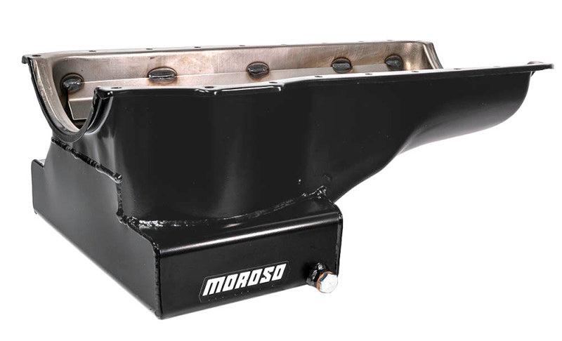 Moroso Ford 351C/351M (w/Front Sump) Kicked Out Wet Sump 7qt 8in Steel Oil Pan Oil Pans Moroso