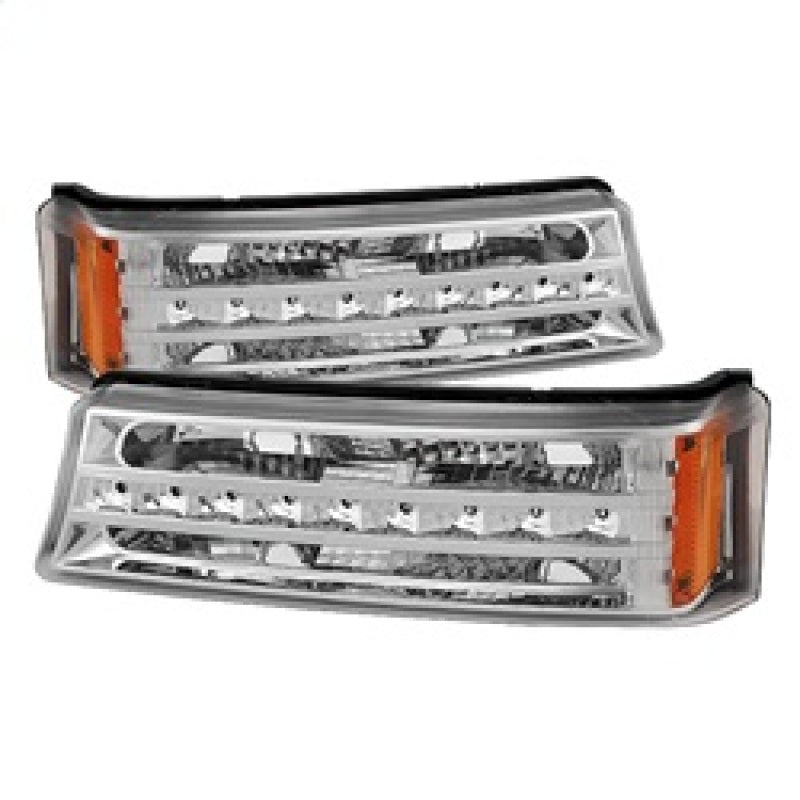 xTune Chevy Silverado 03-06 / Avalanche 02-06 LED Bumper Lights Chrome CBL-JH-CS03-LED-C Sidemarkers & Indicators SPYDER