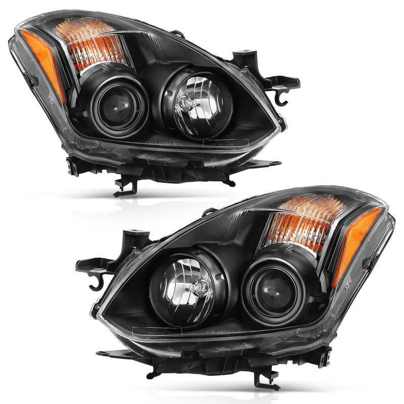 ANZO 2010-2013 Nissan Altima Projector Headlight Black (Halogen Type) Headlights ANZO