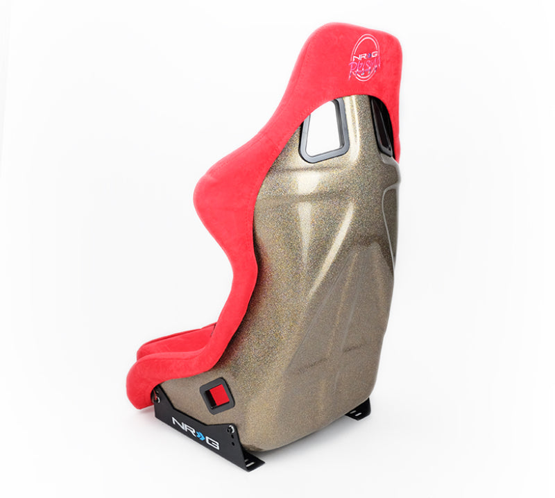 NRG FRP Bucket Seat ULTRA Edition - Large (Red Alcantara/Gold Glitter Back) Race Seats NRG