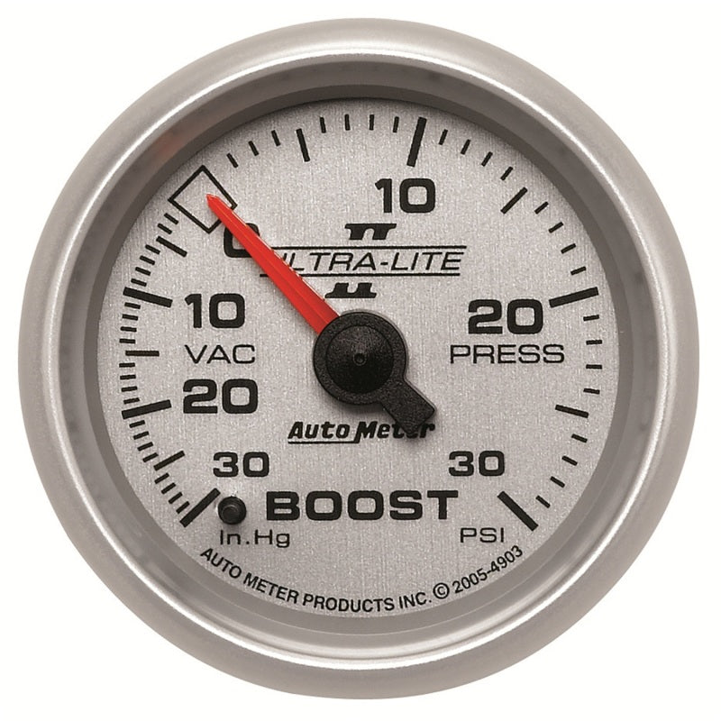 Autometer Ultra-Lite II 52mm 30 PSI Mechanical Boost Gauge Gauges AutoMeter