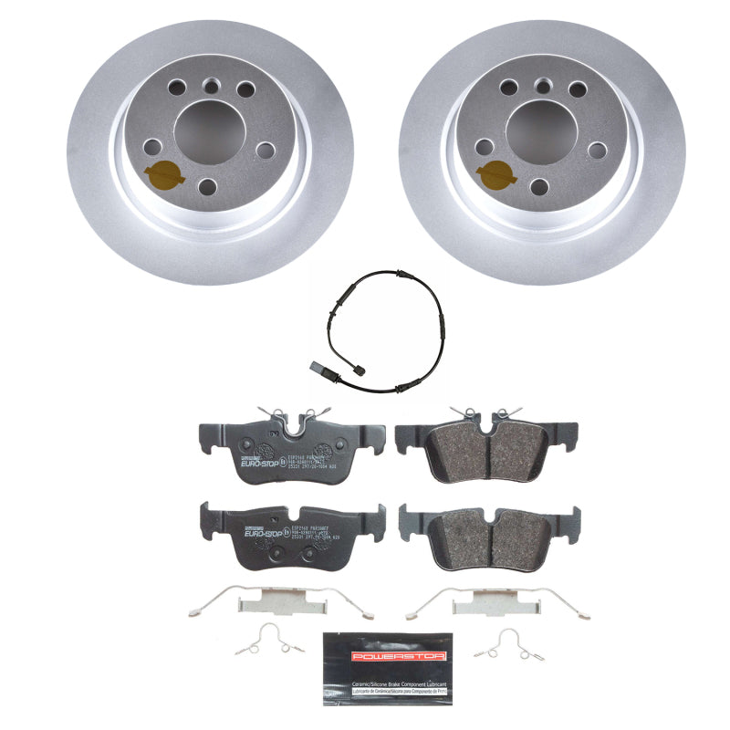 Power Stop 16-19 Mini Cooper Clubman Rear Euro-Stop Brake Kit Brake Kits - OE PowerStop