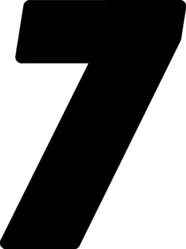 Hardline Dirt Digits 3pk 7 in. - High Gloss Number 7 - Black Stickers/Decals/Banners Hardline