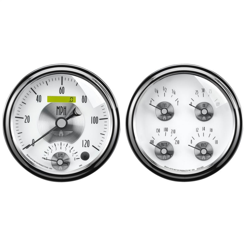 Autometer Prestige Series Pearl 5in Gauge Box Kit - Tachometer/Speedometer Combo / Oil Pressu Gauges AutoMeter