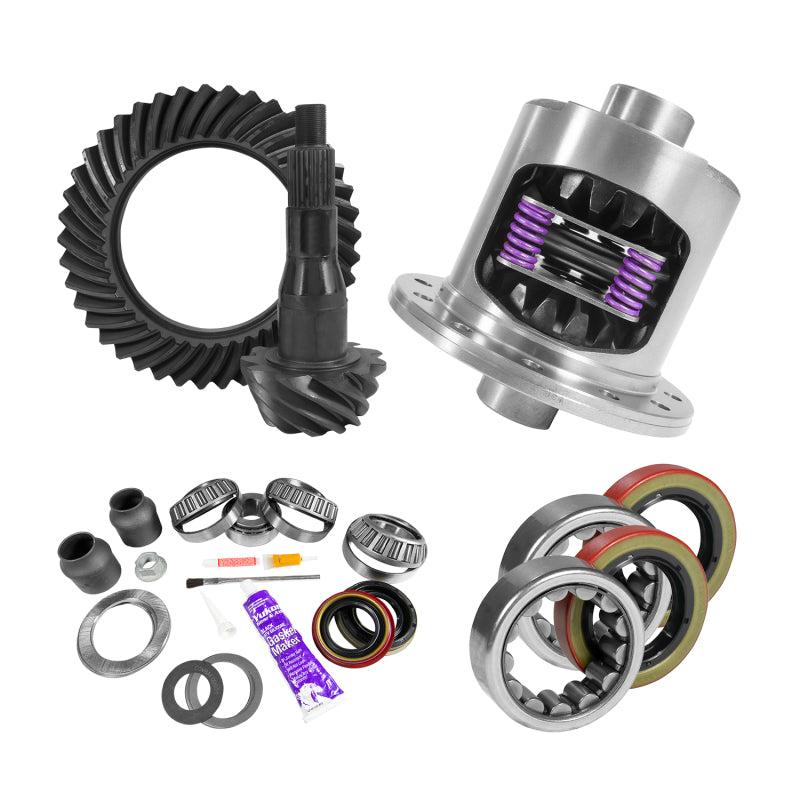 Yukon 9.75in Ford 3.73 Rear Ring & Pinion Install Kit 34 Spline Positraction Axle Bearings Differential Install Kits Yukon Gear & Axle