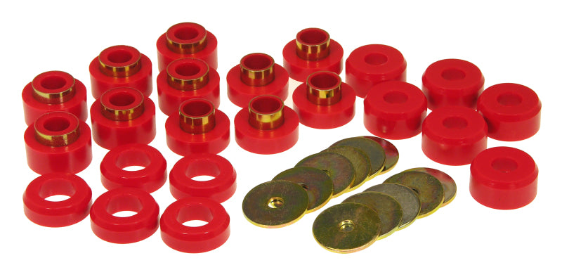 Prothane 97 Jeep TJ Body Mount Kit - Red Bushing Kits Prothane