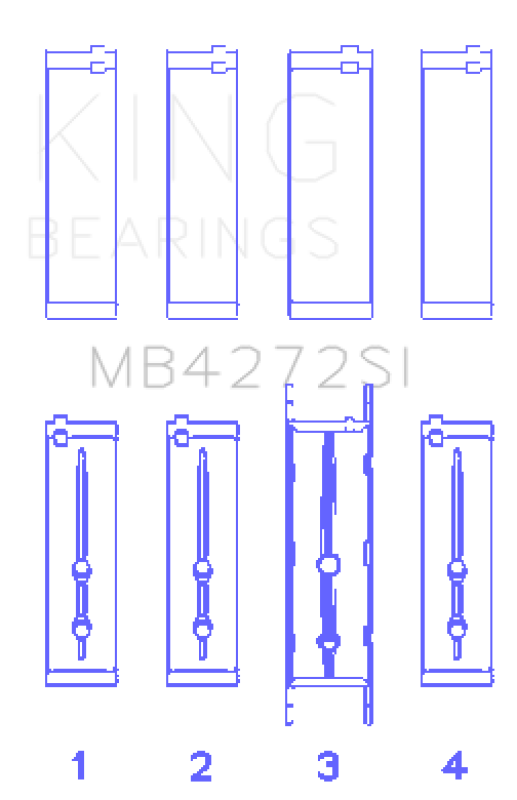 King Engine Bearings Holden Alloytec 175/190 Crankshaft Main Bearing Set Bearings King Engine Bearings