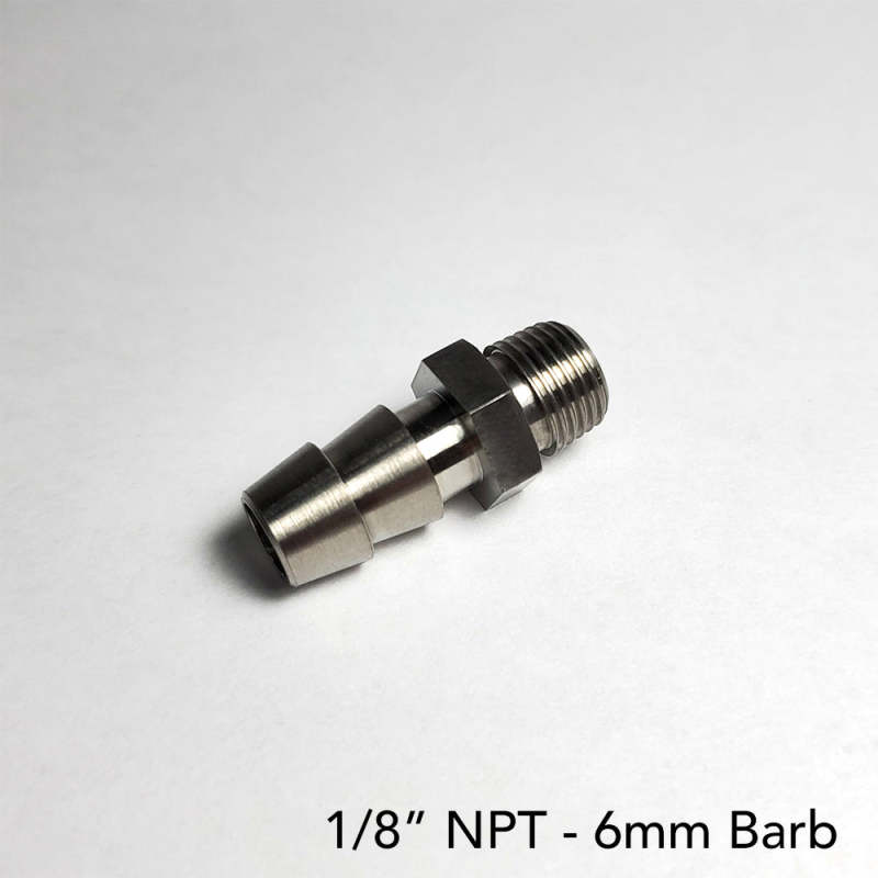 Ticon Industries 6mm Barb Type 28mm OAL1/8in NPT Fitting Fittings Ticon