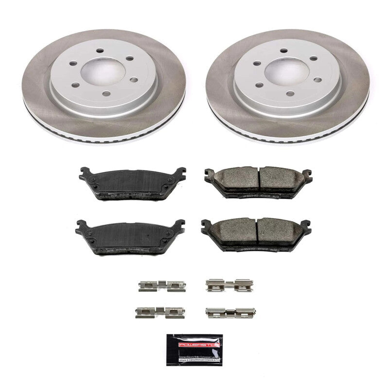 Power Stop 18-21 Lincoln Navigator Rear Semi-Coated Rotor Kit Brake Kits - Performance Blank PowerStop